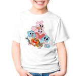 Fashion, accesorii si bijuterii - Copii - Imbracaminte copii - Tricouri copii - Tricou copii The Amazing World of Gumball All Family Familie, alb, L Copii - Infinity.ro