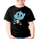 Fashion, accesorii si bijuterii - Copii - Imbracaminte copii - Tricouri copii - Tricou copii Lumea lui Gumball Bebe Vesel Fericit, negru, XL Copii - Infinity.ro