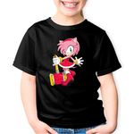 Fashion, accesorii si bijuterii - Copii - Imbracaminte copii - Tricouri copii - Tricou copii Sonic Amy Rose Atleta Alergatoare, negru, XS Copii - Infinity.ro