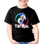 Fashion, accesorii si bijuterii - Copii - Imbracaminte copii - Tricouri copii - Tricou copii Sonic the Hedgehog Tiktok Tik Tok Creator Play, negru, L Copii - Infinity.ro