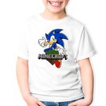 Fashion, accesorii si bijuterii - Copii - Imbracaminte copii - Tricouri copii - Tricou copii Sonic the Hedgehog Minecraft Joc Game, alb, L Copii - Infinity.ro