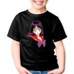 Fashion, accesorii si bijuterii - Copii - Imbracaminte copii - Tricouri copii - Tricou copii Marte Sailor Moon Desene Animate Anime, negru, L Copii - Infinity.ro