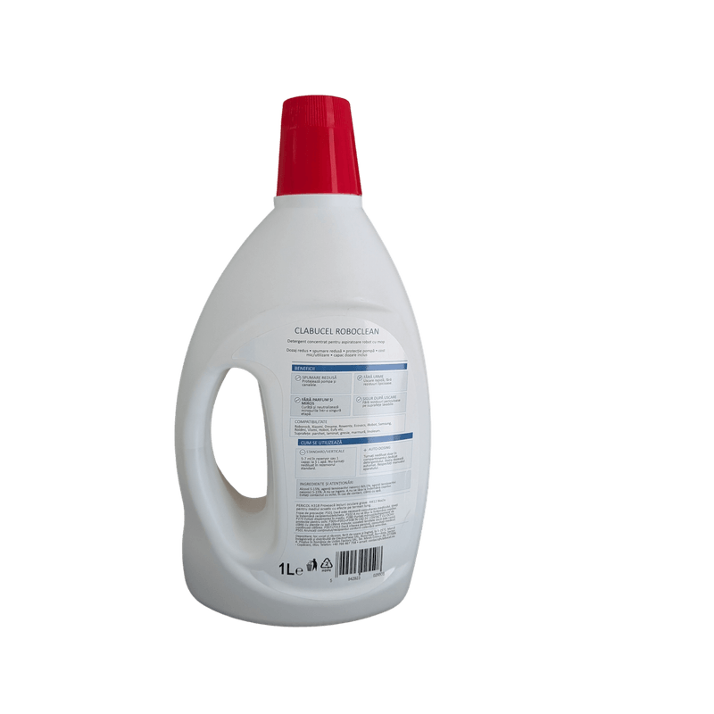 Electronice si Electrocasnice - Ingrijirea locuintei - Accesorii aparate pentru ingrijirea locuintei - Detergent Clăbucel pentru aspirator robot cu Mop Universal compatibil cu orice Robot cu Mop 1000ml - Infinity.ro