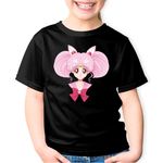 Fashion, accesorii si bijuterii - Copii - Imbracaminte copii - Tricouri copii - Tricou copii Sailor Moon Pink Girl Chibiusa Valentines Day, negru, XS Copii - Infinity.ro
