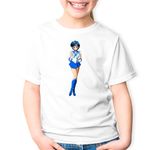Fashion, accesorii si bijuterii - Copii - Imbracaminte copii - Tricouri copii - Tricou copii Mercur Sailor Moon Manga Anime, alb, S Copii - Infinity.ro