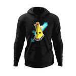 Fashion, accesorii si bijuterii - Barbati - Imbracaminte - Hanorace barbati - Hanorac barbati Agent Peely Fortnite Sabie Diamant Minecraft, negru, marime XL - Infinity.ro