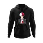 Fashion, accesorii si bijuterii - Barbati - Imbracaminte - Hanorace barbati - Hanorac barbati Anime Superhero Todoroki Hero Academia, negru, marime S - Infinity.ro