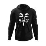 Fashion, accesorii si bijuterii - Barbati - Imbracaminte - Hanorace barbati - Hanorac barbati Anonymous Joker Fawkes Mask Gamer Anonim, negru, marime S - Infinity.ro