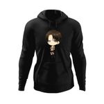 Fashion, accesorii si bijuterii - Barbati - Imbracaminte - Hanorace barbati - Hanorac barbati Attack on Titan  Captain Levi Ackerman AOT Anime, negru, marime S - Infinity.ro
