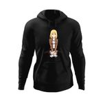 Fashion, accesorii si bijuterii - Barbati - Imbracaminte - Hanorace barbati - Hanorac barbati Attack on Titan Annie Blonde Anime Girl, negru, marime S - Infinity.ro