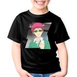 Fashion, accesorii si bijuterii - Copii - Imbracaminte copii - Tricouri copii - Tricou copii Kusuo Saiki Shuichi Aso Anime Manga, negru, L Copii - Infinity.ro