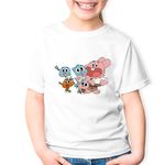 Fashion, accesorii si bijuterii - Copii - Imbracaminte copii - Tricouri copii - Tricou copii Lumea lui Gumball Familie Animatie, alb, XL Copii - Infinity.ro