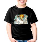 Fashion, accesorii si bijuterii - Copii - Imbracaminte copii - Tricouri copii - Tricou copii The Promised Neverland Emma Norman Ray Anime, negru, L Copii - Infinity.ro