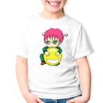 Fashion, accesorii si bijuterii - Copii - Imbracaminte copii - Tricouri copii - Tricou copii Saiki K Chibi Bebe Anime Manga, alb, M Copii - Infinity.ro