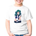 Fashion, accesorii si bijuterii - Copii - Imbracaminte copii - Tricouri copii - Tricou copii Sailor Moon Neptun Girl Cartoon, alb, XS Copii - Infinity.ro