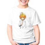Fashion, accesorii si bijuterii - Copii - Imbracaminte copii - Tricouri copii - Tricou copii The Promised Neverland Emma 63194 Orfelinat Anime, alb, M Copii - Infinity.ro