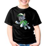 Fashion, accesorii si bijuterii - Copii - Imbracaminte copii - Tricouri copii - Tricou copii Paw Patrol Rocky Mecanic Service Catelus, negru, M Copii - Infinity.ro