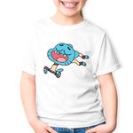 Fashion, accesorii si bijuterii - Copii - Imbracaminte copii - Tricouri copii - Tricou copii Gumball World Running Cartoon Minecraft, alb, S Copii - Infinity.ro