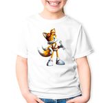 Fashion, accesorii si bijuterii - Copii - Imbracaminte copii - Tricouri copii - Tricou copii Sonic Tails Mecanic Chaos, alb, L Copii - Infinity.ro