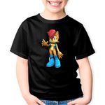 Fashion, accesorii si bijuterii - Copii - Imbracaminte copii - Tricouri copii - Tricou copii Sonic Princess Sally Acorn Joc Video, negru, XS Copii - Infinity.ro