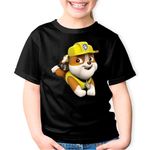 Fashion, accesorii si bijuterii - Copii - Imbracaminte copii - Tricouri copii - Tricou copii Paw Patrol Ruble Catelus Reparatii, negru, XS Copii - Infinity.ro
