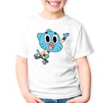 Fashion, accesorii si bijuterii - Copii - Imbracaminte copii - Tricouri copii - Tricou copii Lumea lui Gumball Pisic Karate Motanel, alb, XS Copii - Infinity.ro