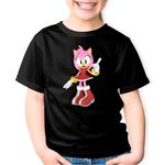 Fashion, accesorii si bijuterii - Copii - Imbracaminte copii - Tricouri copii - Tricou copii Sonic Amy Rose Girlfriend Runner, negru, M Copii - Infinity.ro