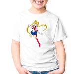 Fashion, accesorii si bijuterii - Copii - Imbracaminte copii - Tricouri copii - Tricou copii Usagi Tsukino Sailor Moon Lider Anime, alb, M Copii - Infinity.ro