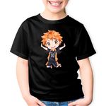 Fashion, accesorii si bijuterii - Copii - Imbracaminte copii - Tricouri copii - Tricou copii Haikyuu Hinata Chibi Volei Game Haikyu!!, negru, XL Copii - Infinity.ro