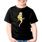 Fashion, accesorii si bijuterii - Copii - Imbracaminte copii - Tricouri copii - Tricou copii Venus Sailor Moon Cartoon Desene Animate, negru, M Copii - Infinity.ro