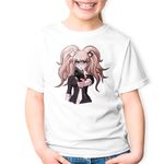 Fashion, accesorii si bijuterii - Copii - Imbracaminte copii - Tricouri copii - Tricou copii Junko Enoshima Danganronpa Gun Kill, alb, XS Copii - Infinity.ro