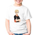 Fashion, accesorii si bijuterii - Copii - Imbracaminte copii - Tricouri copii - Tricou copii Haikyuu Kei Tsukishima Volei Anime, alb, M Copii - Infinity.ro