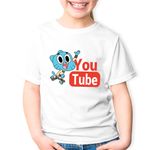 Fashion, accesorii si bijuterii - Copii - Imbracaminte copii - Tricouri copii - Tricou copii Lumea lui Gumball Youtube Creator Video Youtuber, alb, S Copii - Infinity.ro