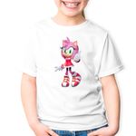 Fashion, accesorii si bijuterii - Copii - Imbracaminte copii - Tricouri copii - Tricou copii Sonic Hedgehog Iubita Amy Rose, alb, XS Copii - Infinity.ro