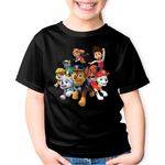 Fashion, accesorii si bijuterii - Copii - Imbracaminte copii - Tricouri copii - Tricou copii Paw Patrol Caine Politist Ofiter Cartoon, negru, L Copii - Infinity.ro
