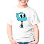 Fashion, accesorii si bijuterii - Copii - Imbracaminte copii - Tricouri copii - Tricou copii Gumball Motanel Desene Animate Pisic, alb, L Copii - Infinity.ro