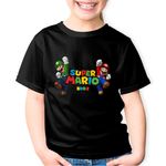 Fashion, accesorii si bijuterii - Copii - Imbracaminte copii - Tricouri copii - Tricou copii Super Mario Bros Luigi Jump VIP, negru, L Copii - Infinity.ro