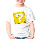 Fashion, accesorii si bijuterii - Copii - Imbracaminte copii - Tricouri copii - Tricou copii Super Mario Bros Question Mark Odyssey, alb, M Copii - Infinity.ro