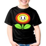 Fashion, accesorii si bijuterii - Copii - Imbracaminte copii - Tricouri copii - Tricou copii Super Mario Bros Floare 3D World, negru, S Copii - Infinity.ro