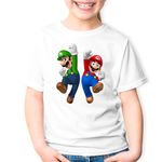 Fashion, accesorii si bijuterii - Copii - Imbracaminte copii - Tricouri copii - Tricou copii Super Mario Bros Luigi Mario Odyssey, alb, S Copii - Infinity.ro