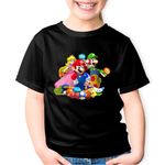 Fashion, accesorii si bijuterii - Copii - Imbracaminte copii - Tricouri copii - Tricou copii Super Mario Bros Toata Echipa 3D World, negru, L Copii - Infinity.ro