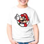 Fashion, accesorii si bijuterii - Copii - Imbracaminte copii - Tricouri copii - Tricou copii Super Mario Bros Rebel Gamer Youtube, alb, XS Copii - Infinity.ro