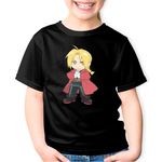 Fashion, accesorii si bijuterii - Copii - Imbracaminte copii - Tricouri copii - Tricou copii Edward Alchimist Fullmetal Chibi Japan Anime, negru, XS Copii - Infinity.ro
