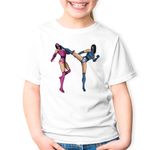 Fashion, accesorii si bijuterii - Copii - Imbracaminte copii - Tricouri copii - Tricou copii Mortal Kombat Mileena VS Kitana, alb, S Copii - Infinity.ro