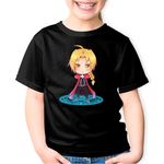 Fashion, accesorii si bijuterii - Copii - Imbracaminte copii - Tricouri copii - Tricou copii Edward Elric Fullmetal Alchemist Chibi Anime, negru, L Copii - Infinity.ro