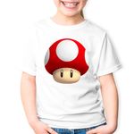 Fashion, accesorii si bijuterii - Copii - Imbracaminte copii - Tricouri copii - Tricou copii Super Mario Bros Cap Ciuperca Video Game, alb, M Copii - Infinity.ro