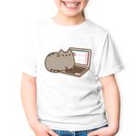 Fashion, accesorii si bijuterii - Copii - Imbracaminte copii - Tricouri copii - Tricou copii Pusheen Cat Laptop Plush Valentines Day, alb, M Copii - Infinity.ro