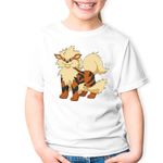 Fashion, accesorii si bijuterii - Copii - Imbracaminte copii - Tricouri copii - Tricou copii Pokemon Arcanine Cat Tigru, alb, S Copii - Infinity.ro