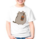 Fashion, accesorii si bijuterii - Copii - Imbracaminte copii - Tricouri copii - Tricou copii Pusheen Cat Whisky Pisica Dragobete Plush, alb, XS Copii - Infinity.ro