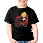Fashion, accesorii si bijuterii - Copii - Imbracaminte copii - Tricouri copii - Tricou copii Fullmetal Alchemist Elric Hiromu Arakawa Anime, negru, S Copii - Infinity.ro